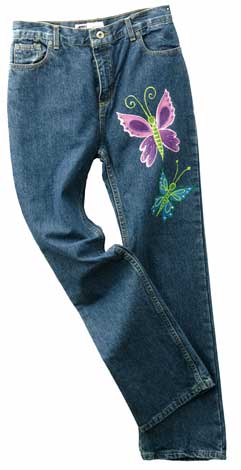 Painted Butterfly Jeans | FaveCrafts.com